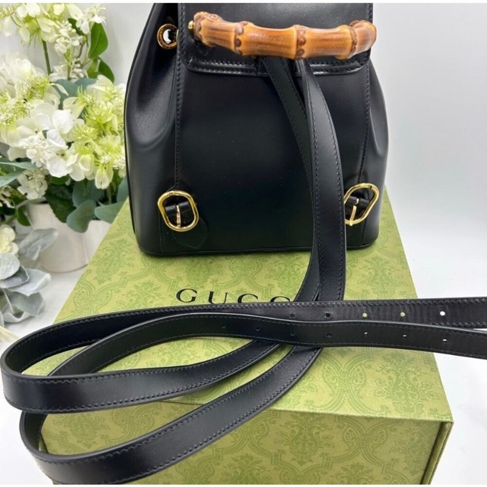 Gucci leather bamboo backpack made in Italy NWT - Picture 5 of 15